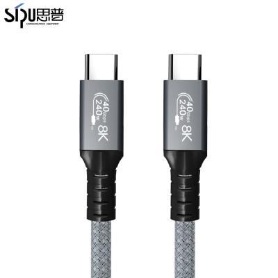 China Nuevo producto Gris USB 4.0 1M Relámpago Carga rápida TYPEC a TYPEC 40GBPS Cable HDMI 8K en venta