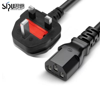 Cina 1.5m British Standard Power Cord 0,75 quadrato due nuclei filo piatto nero Hong Kong tre spina in vendita