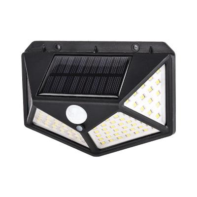 China Outdoor Waterproof Polycarbonate Solar Activated Wall Lamp IP65 PIR Motion Sensor Wall Light 100SMD for sale