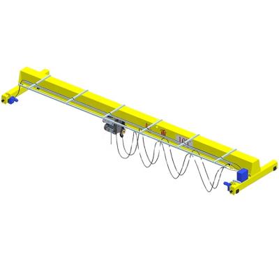 China LDC Bridge Crane Model 3 Ton Lower Headroom Single Girder Crane With Double Speed ​​DM Electric Wire Rope Aerial Hoist for sale