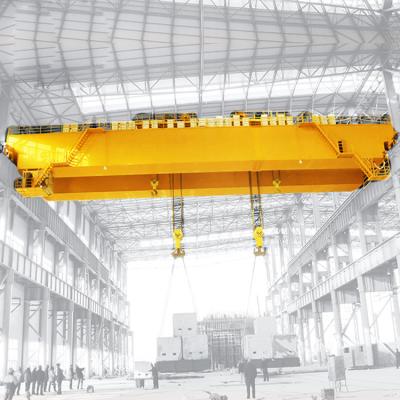 China Crane Workshop QD type 50tons double girder girder bridge overhead crane with double hook on hot sale for sale