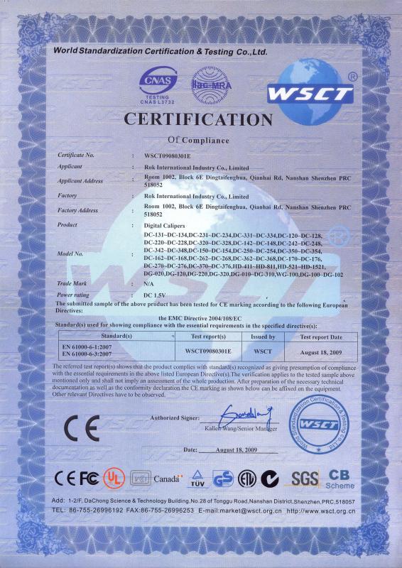 CE - Shenzhen Rok Precision Instruments Co., Limited