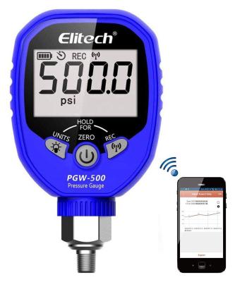 China Digital Pressure Gauge -14.5~500psi Supports 87 Digital Pressure Gauge App Wireless Alert Refrigerant Types For HVAC 500 for sale