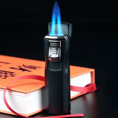 China Latest Modern Creative Double Jet Flame Cigar Torch Butane Refillable Fire Lighter,Outdoor Windproof Torch Lighters Cigar Lighters for sale