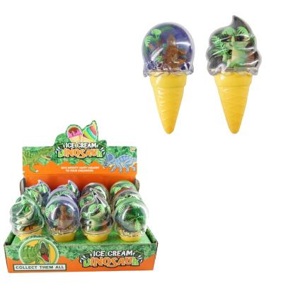 China 2022 plastic new design kawaii pop toys colorful ice cream shape with dinosaur candy toys for kids for sale