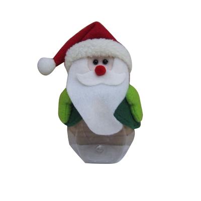 China Cartoon Toys Santa Jar Container With Candy Cute Christmas Plush Doll for sale