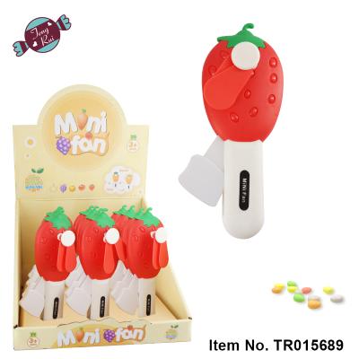 China Cartoon Toys Lovely Cartoon Strawberry Manual Fan Folding Blades Hand Held Portable Air Cooler Refresh Manual Fan for sale