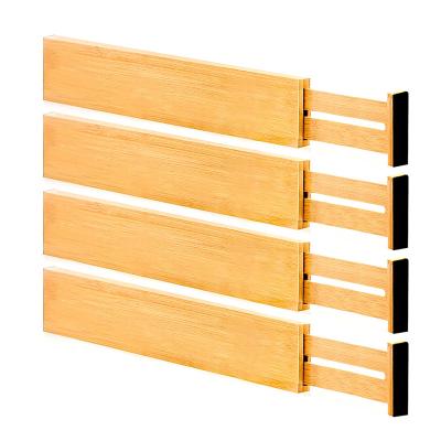 China Minimalist Customizable Adjustable Wooden Drawer Dividers Bamboo Organizers Fits Standard Sized Drawers 12.2