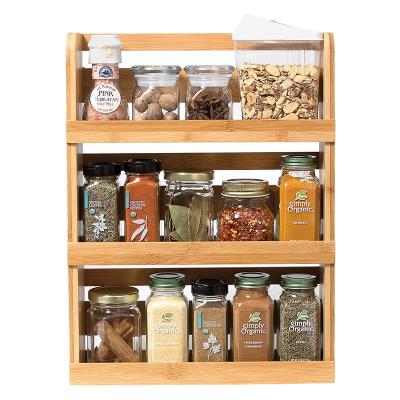 China Sustainable International Bamboo 3-Tier Spice Rack for Spices or Craft Supplies for sale