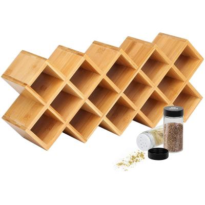 China Sustainable Bamboo Spice Rack Organizer 4-Tier Countertop Organizer for sale