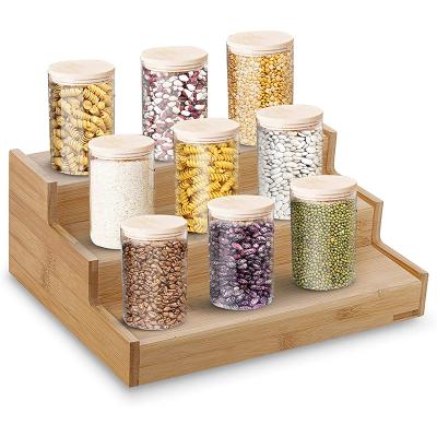 China Sustainable Home Kitchen Bamboo Spice Rack Organizer for sale