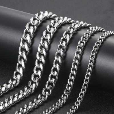 China FASHIONABLE Men's Wholesale Link Titanium Steel Chain Miami Hip Hop 14k 18k Miami Stainless Steel Neckalce Guban Chain Necklace for sale