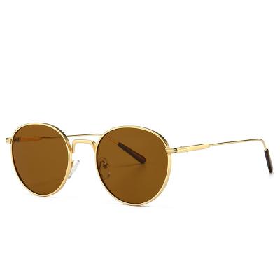 China Fashion UV400 Vintage Metal Frame Sun Glass Shades Anti Eyewear Round Retro Sunglasses Men Women For Workout for sale