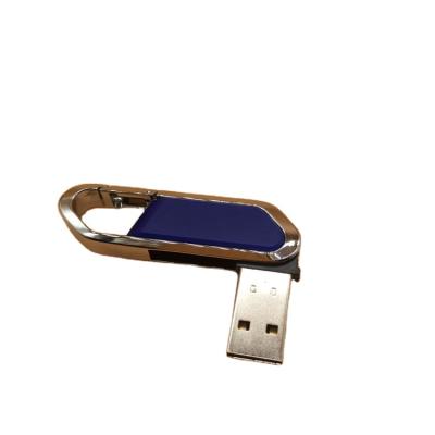 China Leather Memory Stick Usb Flashdisk Retractable Metal&Leather Carabiner Flash Drive With LOGO Custom Flash Disk for sale