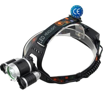 China 5000 Lumen 3x CR EE XM-L T6 LED Camping Rechargeable Headlamp, Flashlight Camping Hunting Headlamp, LED High Power Rechargeable Headlamp for sale