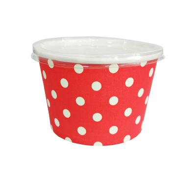 China Easy And Convenient Inexpensive Disposable Ice Cream Paper Cups With Lid Disposable Dessert Cups for sale