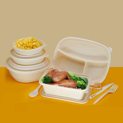 Κίνα Bento Lunch Box Takeaway Packed Minimalist Disposable Bowl Cornstarch Disposable Dinner Dish προς πώληση