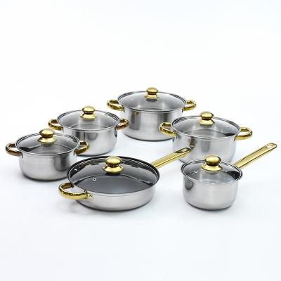 China Sustainable silver stainless steel cookware bundle, six-piece cookware set, universal pot cooking beware Te koop