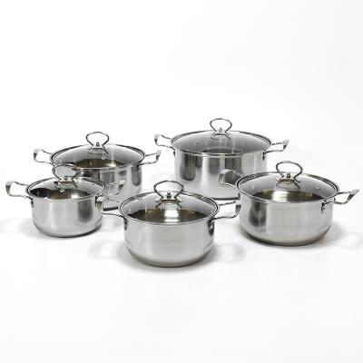 China Sustainable Stainless Steel Cookware Set For Kitchen , Five-Piece Induction Cookware en venta