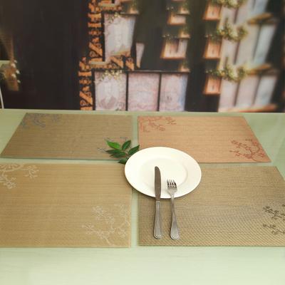 China High Temperature Resistant Reusable Waterproof Washable Rectangular Table Mat PVC Restaurant Place Mat zu verkaufen