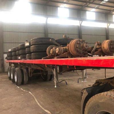 China New Products Truck Trailer 3 Axle Flatbed Trailer High Capacity Container 60 Tons for sale