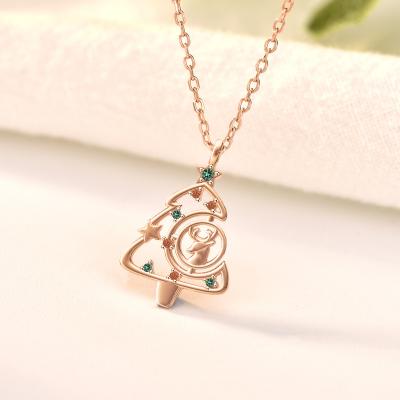 China High Quality Merry Christmas Necklace 925 Sterling Silver Christmas Decorations Necklace For Ladies for sale