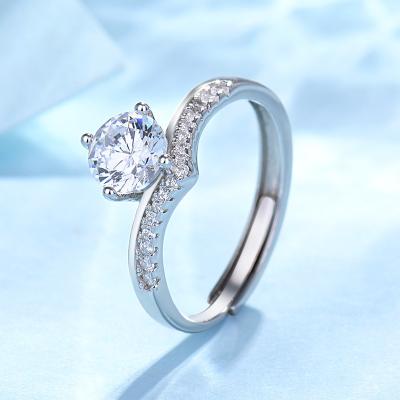 China 925 Sterling Silver TRENDY CZ Adjustable Ring Rings Design For Couples Jewelry for sale