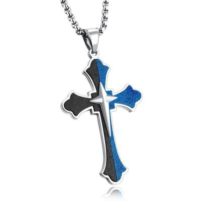 China TRENDY Hiphop Cross Cross Fashion Necklace Men Pendant Necklace Jewelry Gifts for sale