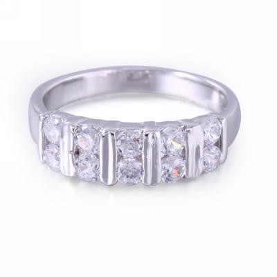 China Stylish Style Fashionable Delicate Couples Daily Ring Finished Ring Shiny CZ Unisex Ring for sale