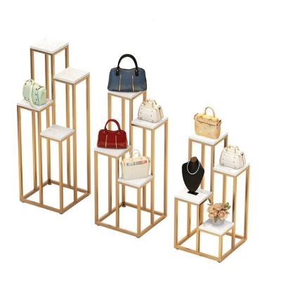 China High End Handbag Store Fixture Bags Shop Interior Design Furniture Metal Bag Shop Display Cabinet Customized for sale