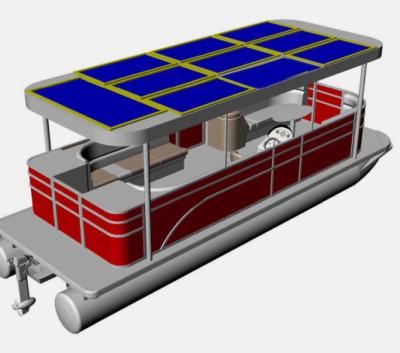 China Solar Power Aluminum Aluminum Pontoon Boat With New Energy Torqeedo Electric Motor for sale