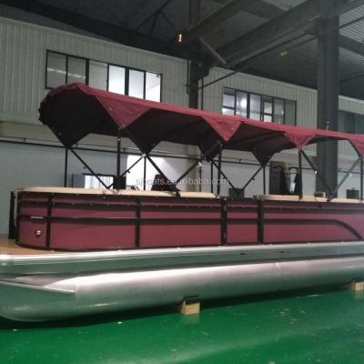 China 2018 SANJ Entertainment Aluminum Pontoon Passenger Catamaran Fishing Boat for sale