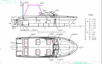 China The best fiberglass center console fiberglass passenger boat factory for sale