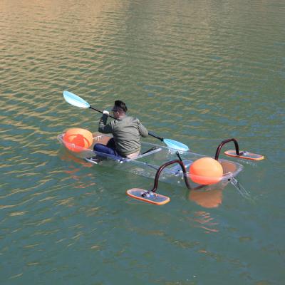 China Chinese Wholesale Ocean Sea Ocean Clear Transparent Plastic 2 Person Kayak With Pedal for sale