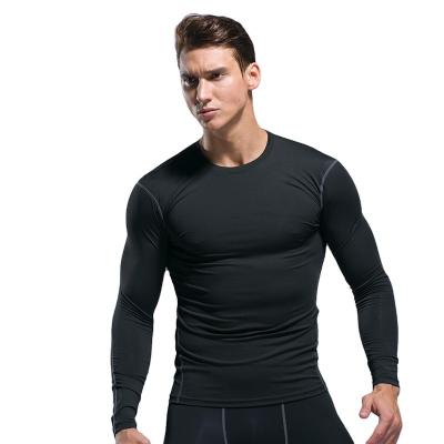 China Breathable Custom Active Wear T-shirt Long Sleeve Vacuum Compression Shirts Mens Sports Wear Gym Shirt for sale