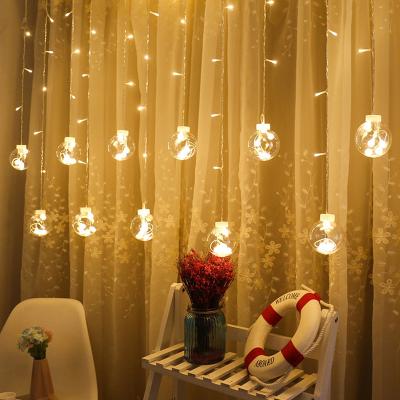 China Christmas String Light Wish Light Curtain Light Ramadan Fairy Indoor Lights Led Curtain String Ball Hanging Party for sale