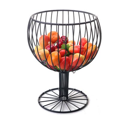 China Creative Design Cup Shape Metal Fruit Basket Iron Fruit Storage Basket Decorative Bowl Stored for sale