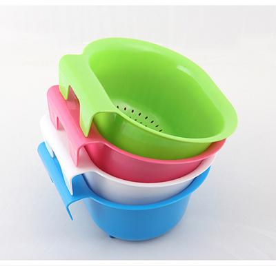 China Viable Wholesale Kitchen Vegetable Plastic Fruit Washing Basket Storage Drain Basket Rice Washing Basket for sale