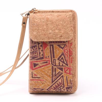 China Customized High Quality Logo Mobile Phone Bag Cork Messenger Bag Phone Purses for sale