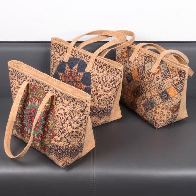 China Other Hot Selling Portugal Printing Women's Handbags Cork Ladies Tote Bag Large Capacity Handbags Shopping Bag Tote Bag for sale