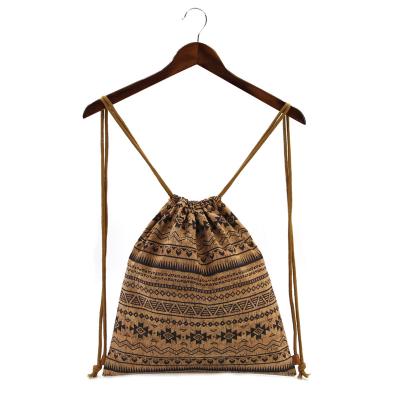 China Eco-friendly high quality natural vegan cork sustainable lightweight durable drawstring bags with rope handle for sale