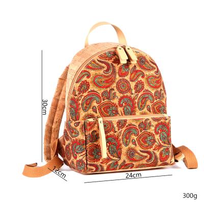 China Customized Logo Vintage Printed Patter Wholesale Eco-Friendly Cork Personalized Women Backpack Eco-Friendly for sale