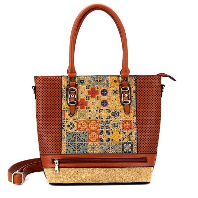 China High Quality Handbags Women Shoulder Bag Cork Printed Eco-friendly Luxury Handbag Fashion Women Pinch Amazon Hot Sale Designer Handbag for sale