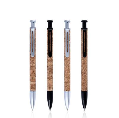 China High Quality Solid Color Custom Natural Vegan Cork Custom Logo Wholesale Price Promotional Cheapest Ballpoint Pen for sale