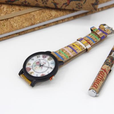 China Cork Watch With Wood Strap Handmade Natural Vegan Sustainable Eco Friendly Gift for sale