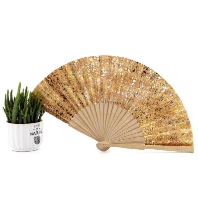 China Sustainable Organic Handmade Natural Wood Cork Vegan Fan Lightweight Durable Eco Friendly Gift From China for sale