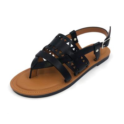 China 2021 Fashion Trend New Women's Ankle Strapless Adjustable Strap Customize Women's Casual Flat Sandals for sale