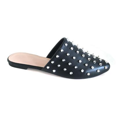 China Flat stiletto-toe ladies slip on mules shoes ex-factory price minimum order quantity fashion popular non-slip sexy slippers semi for sale