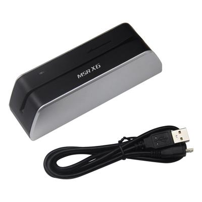 China MSRX6 Portable Plastic USB Powered Magnetic Card Reader Writer with Free Software MSRX6BT Wireless for All 3 Ways for sale