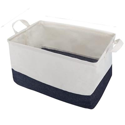 China Viable Removable Portable Storage Box Basics Household Cloth Folding Storage Box With Handles For Sundries for sale